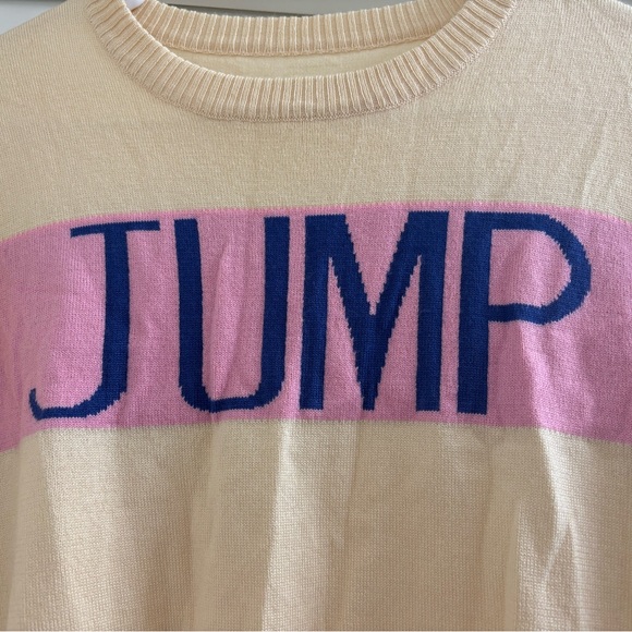 Dancing Equestrian Cream JUMP Sweater Womens XS Wool Acrylic Colorblock - Picture 3 of 5